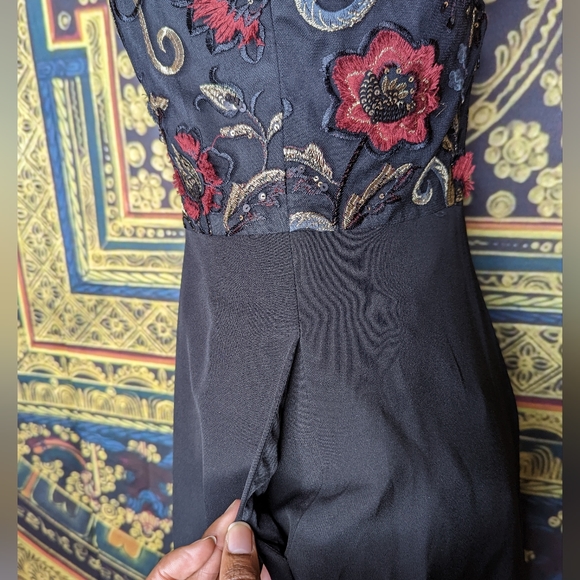 Aidan Mattox Embroidered Flowers High Low Dress - Picture 4 of 9